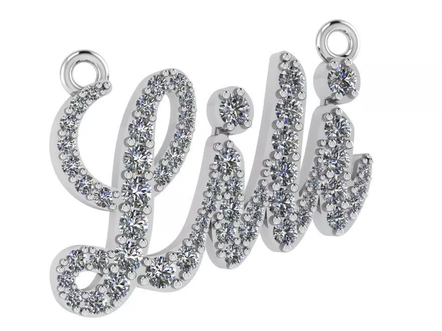Lili Name Diamond Pendant 0116 3D print model