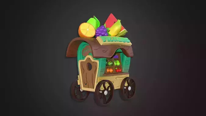 Asset - Cartoons - Food Car -  Fruits Car 3D model