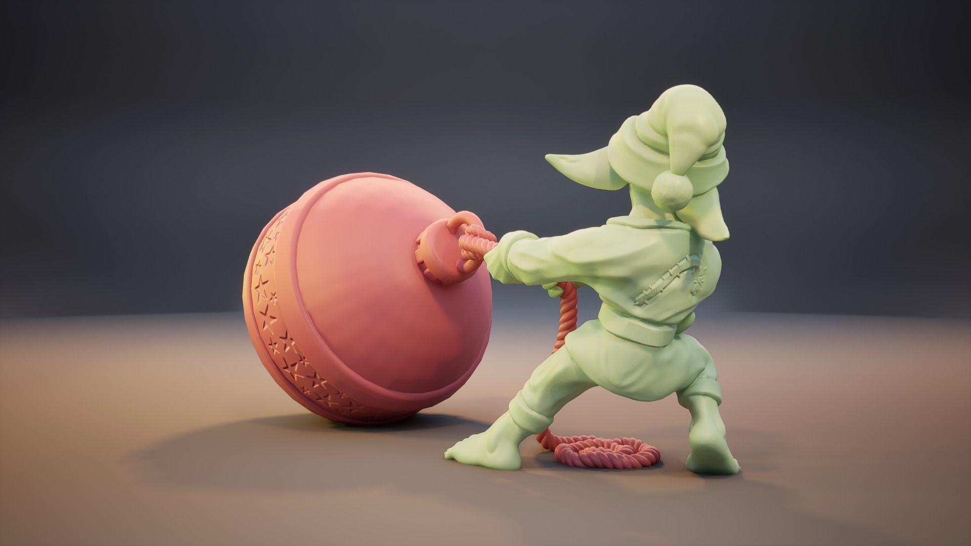 Christmas Ornament Thief Goblin - 1 2 3 inch 3D print model_6
