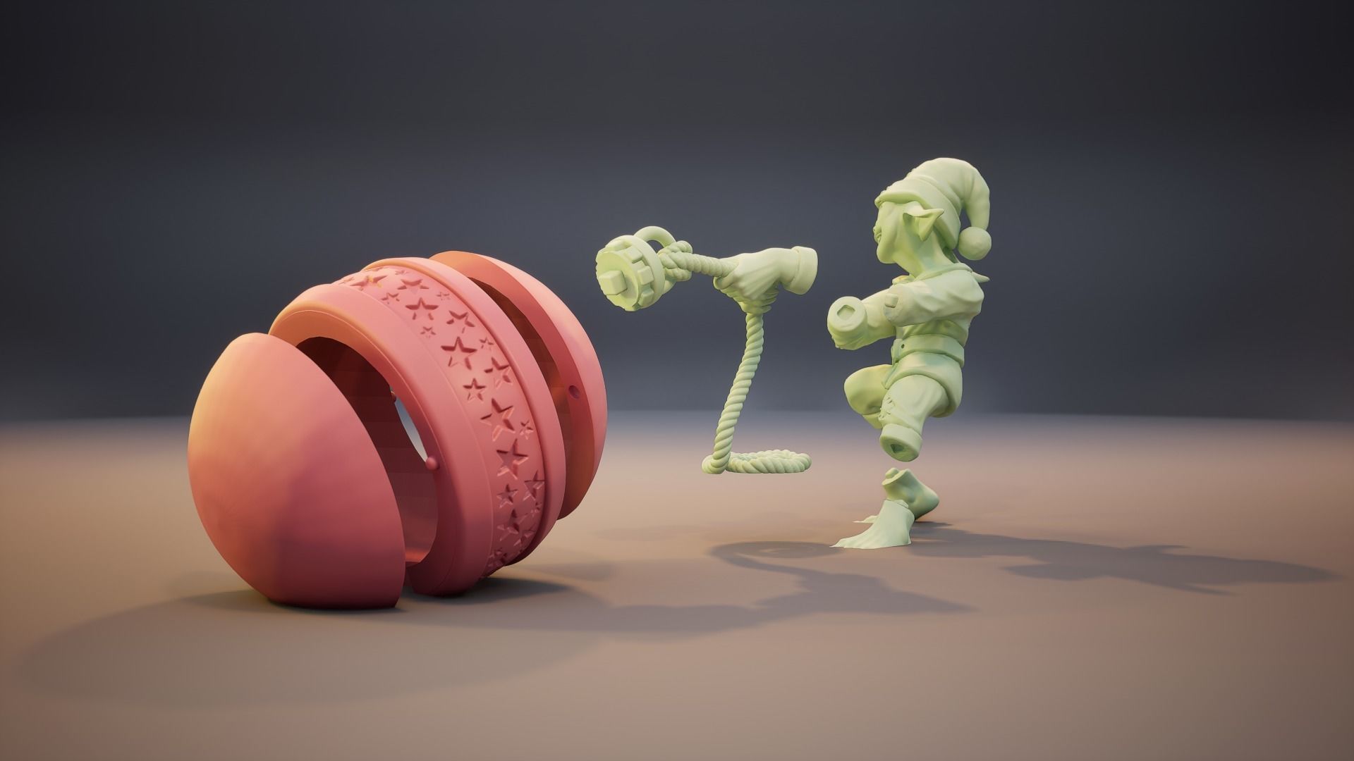 Christmas Ornament Thief Goblin - 1 2 3 inch 3D print model_11