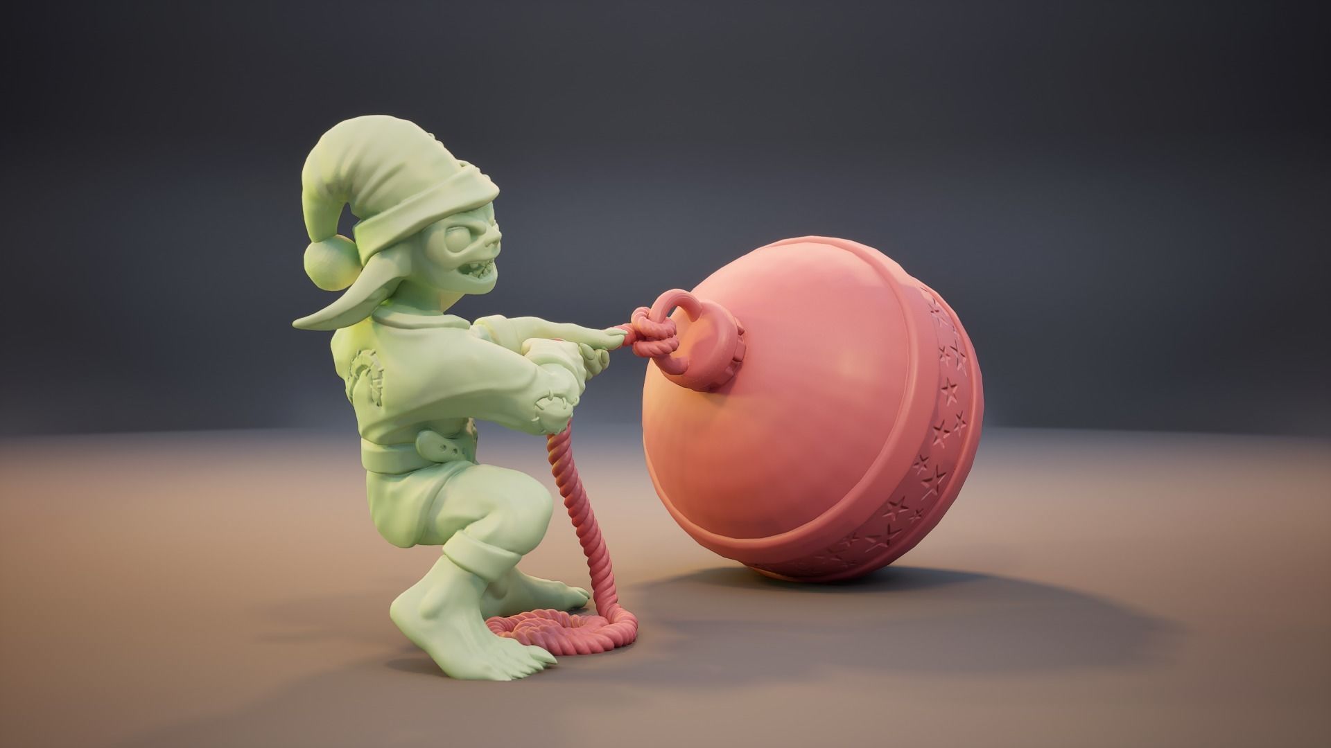 Christmas Ornament Thief Goblin - 1 2 3 inch 3D print model_8