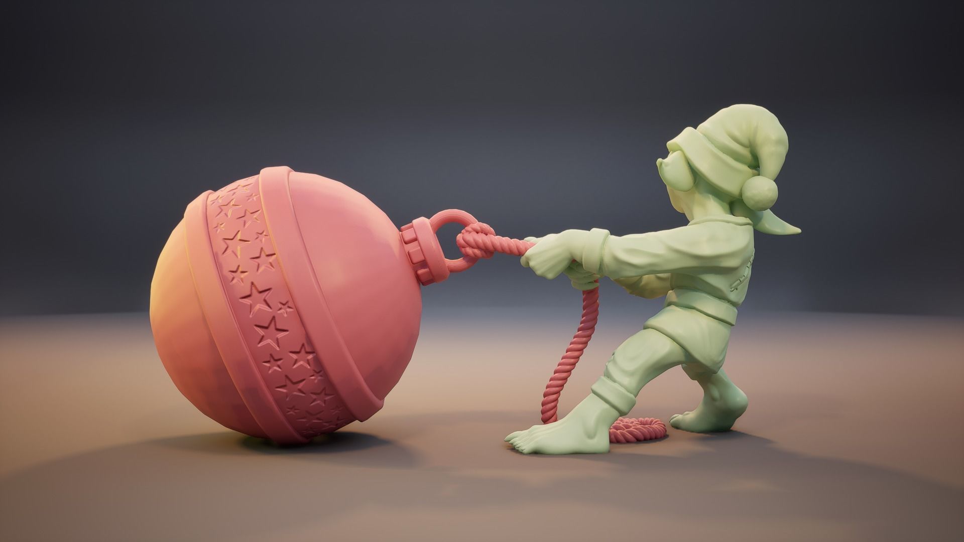 Christmas Ornament Thief Goblin - 1 2 3 inch 3D print model_5