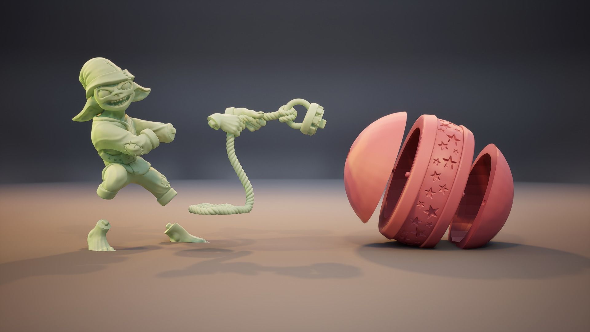 Christmas Ornament Thief Goblin - 1 2 3 inch 3D print model_9