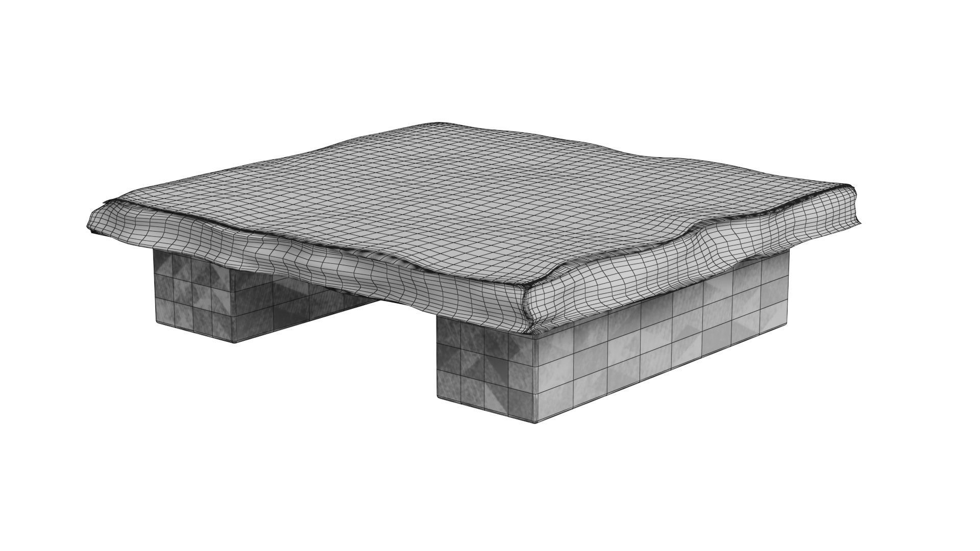 Vintage Slate Coffee Table 3D model_6