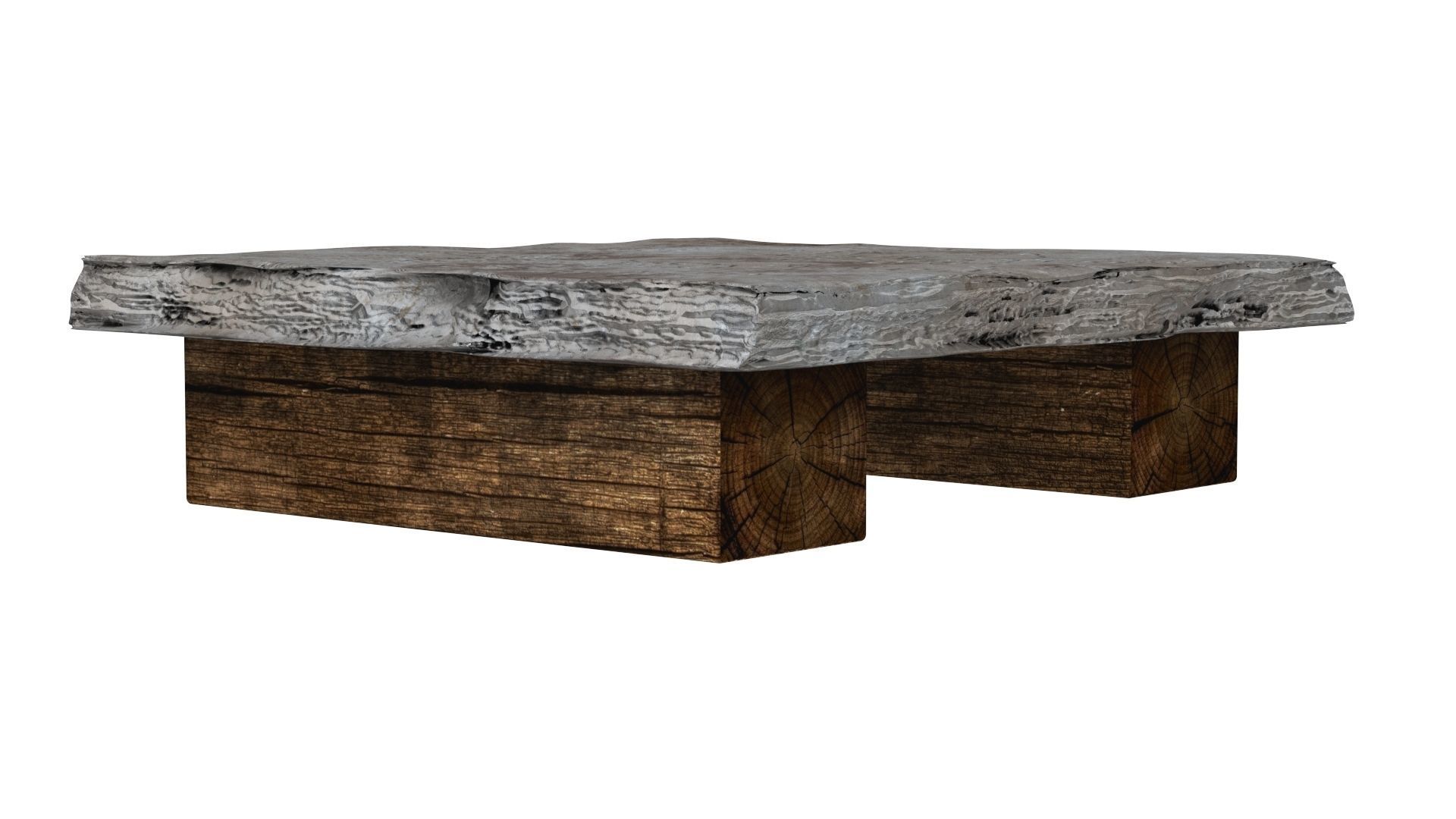 Vintage Slate Coffee Table 3D model_1