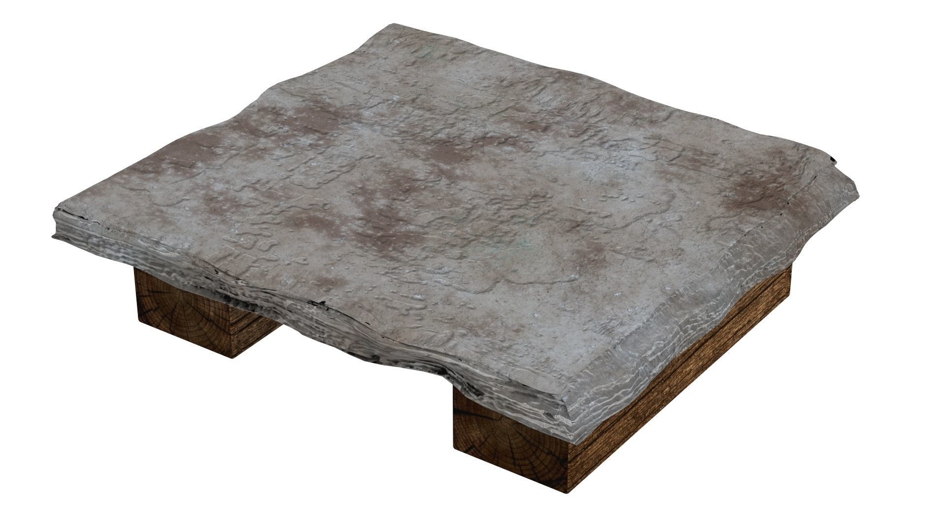 Vintage Slate Coffee Table 3D model_4