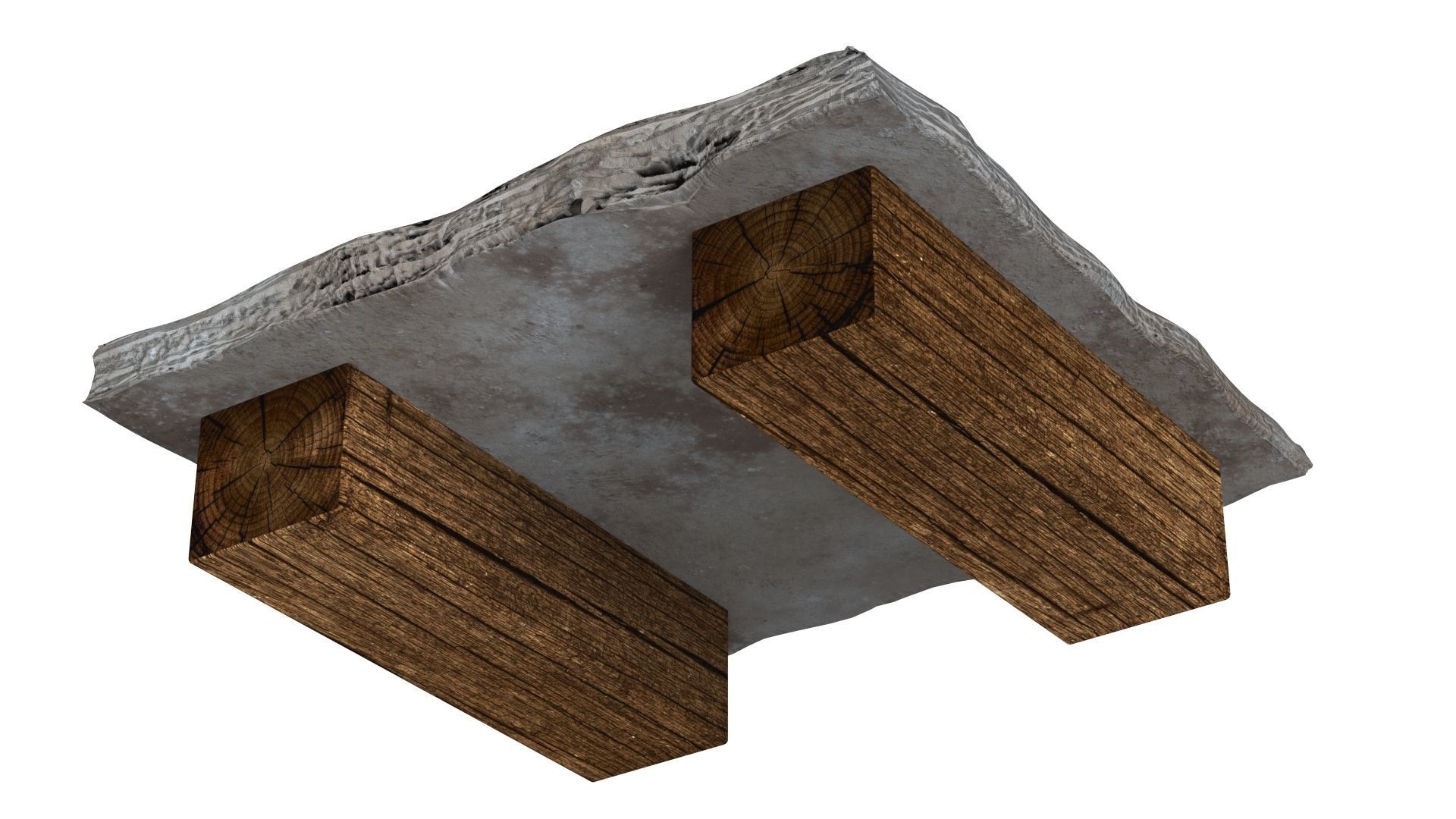 Vintage Slate Coffee Table 3D model_3