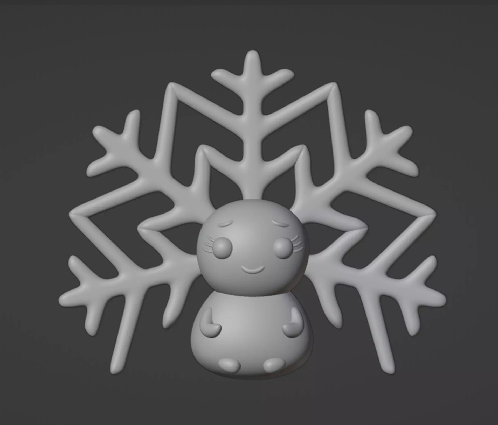 Snowflake Lady Christmas  hanging decoration 3D print model_0