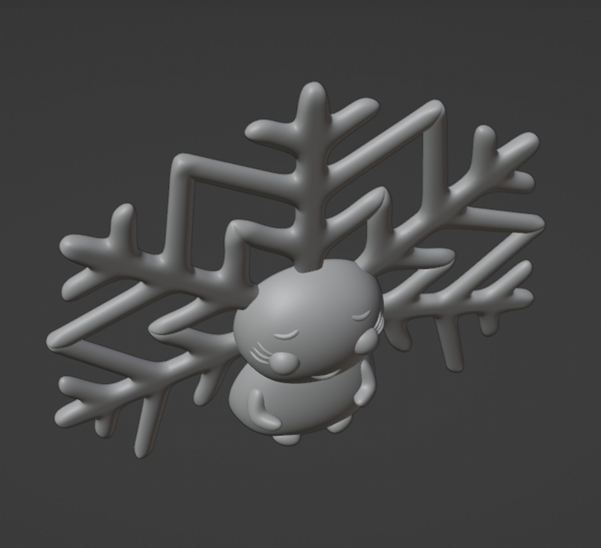 Snowflake Lady Christmas  hanging decoration 3D print model_4