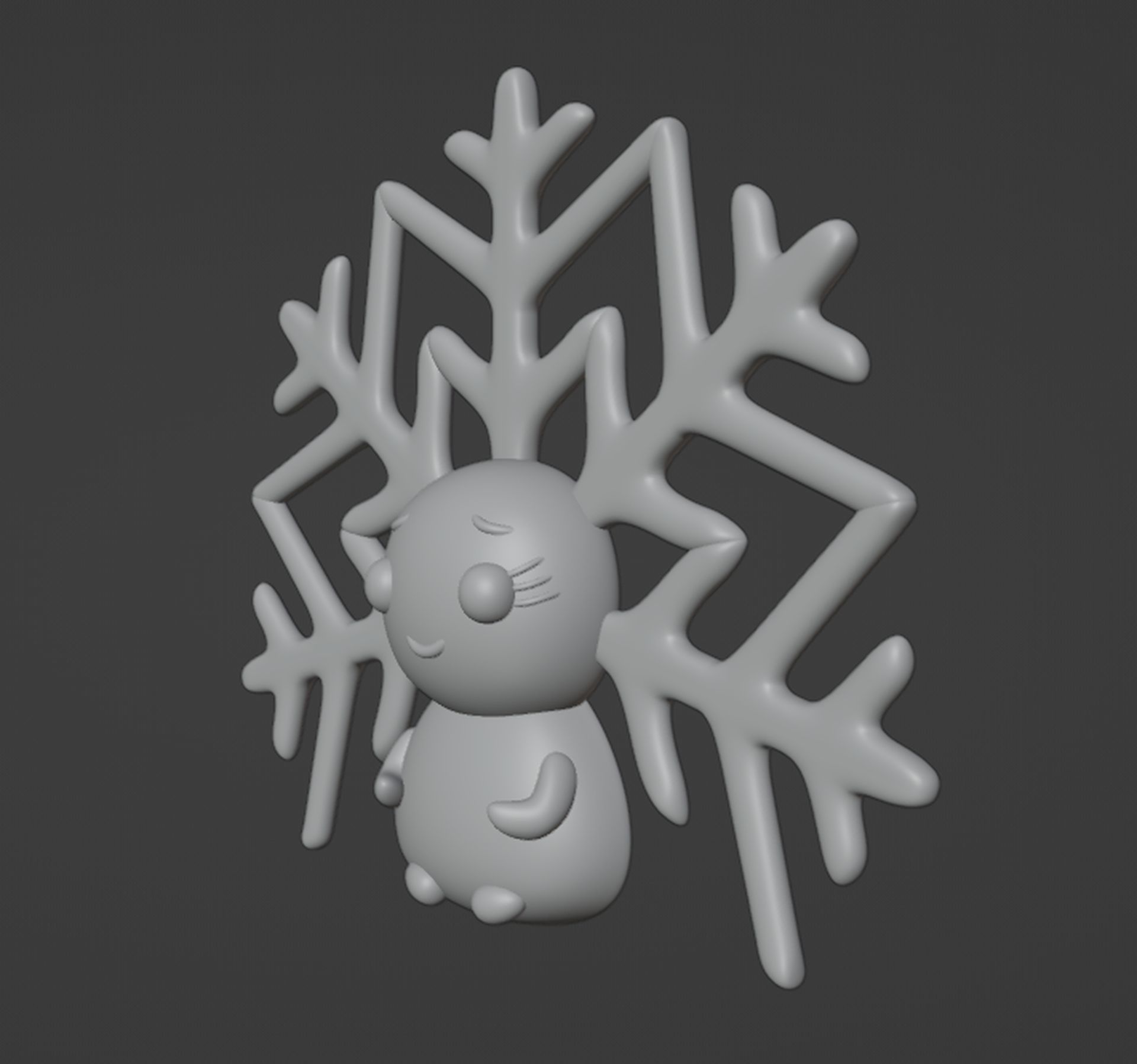 Snowflake Lady Christmas  hanging decoration 3D print model_1