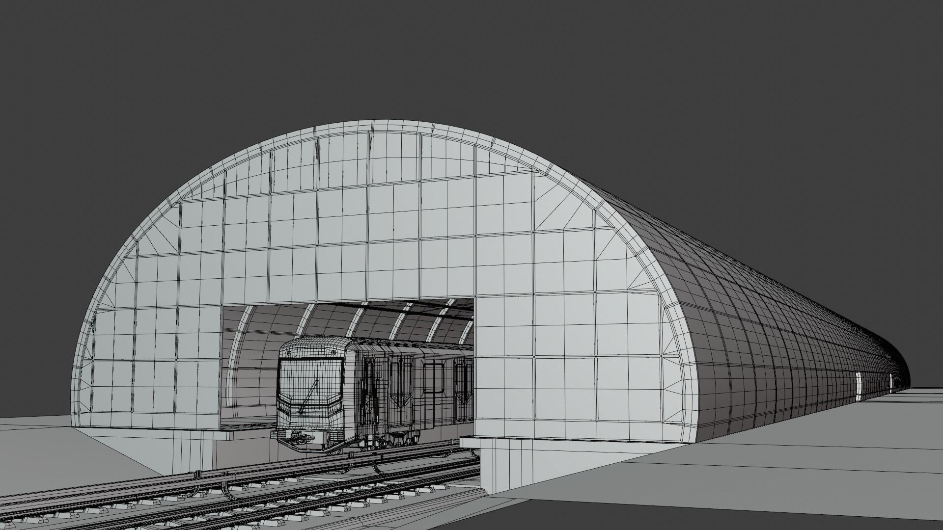 Warsaw metro station II 3D model_1
