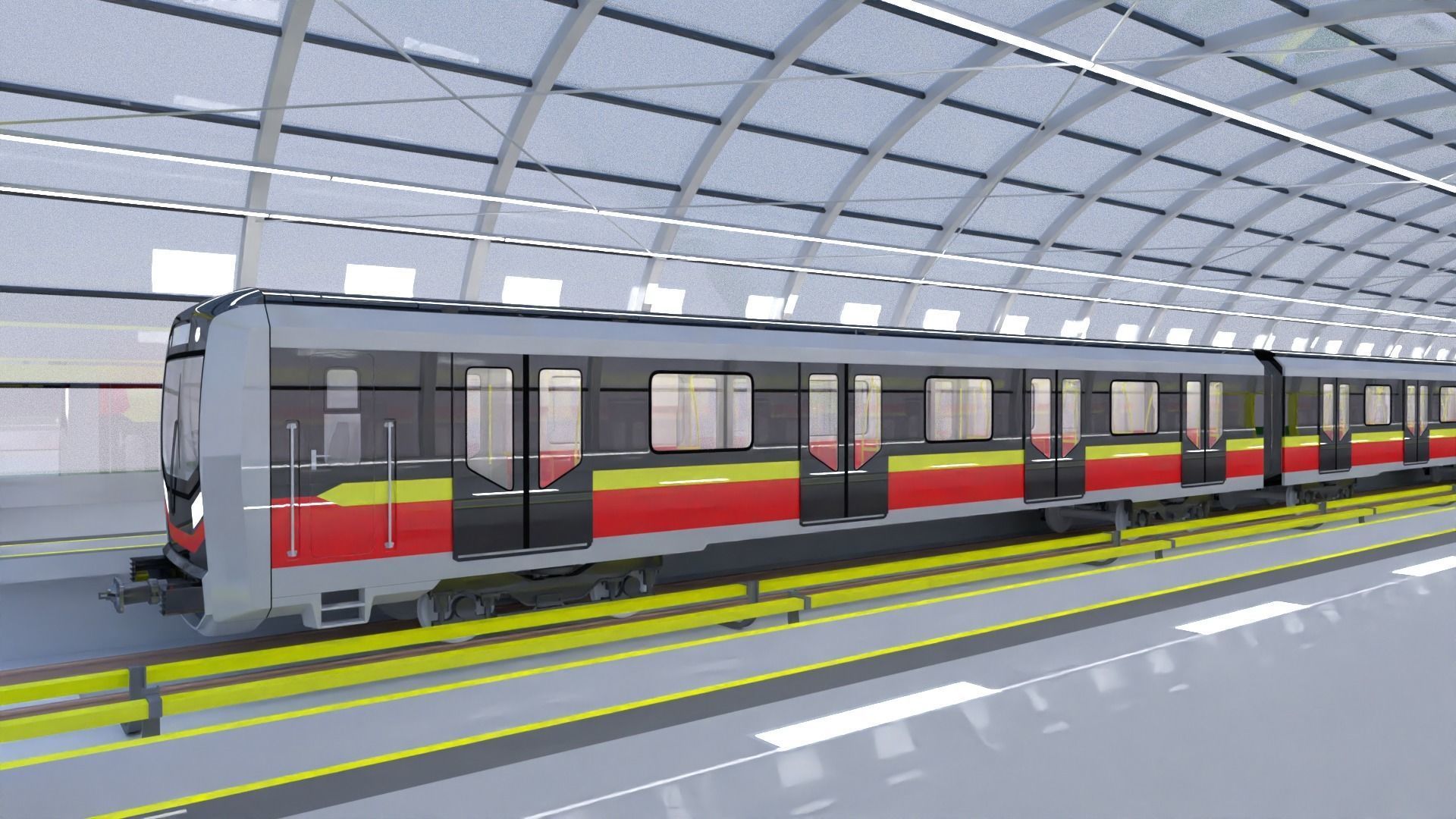 Warsaw metro station II 3D model_5