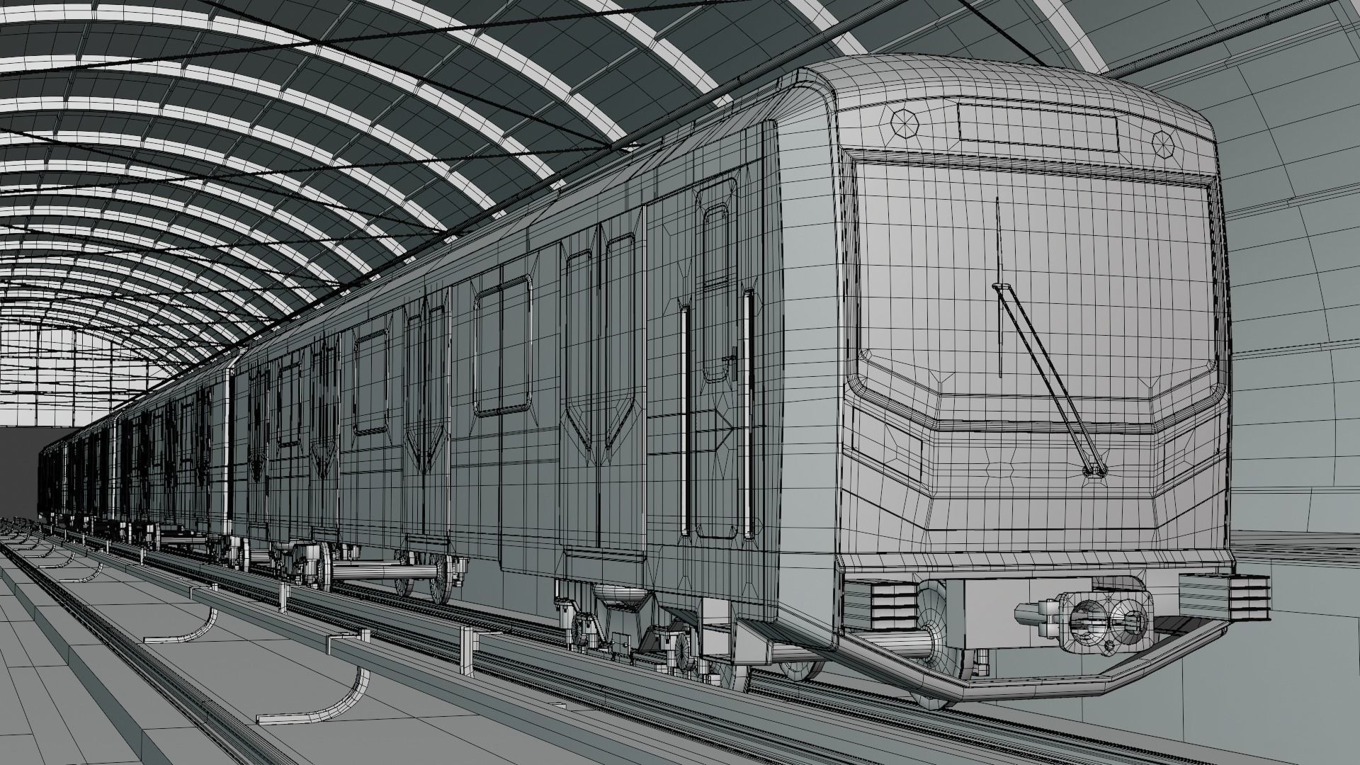 Warsaw metro station II 3D model_3