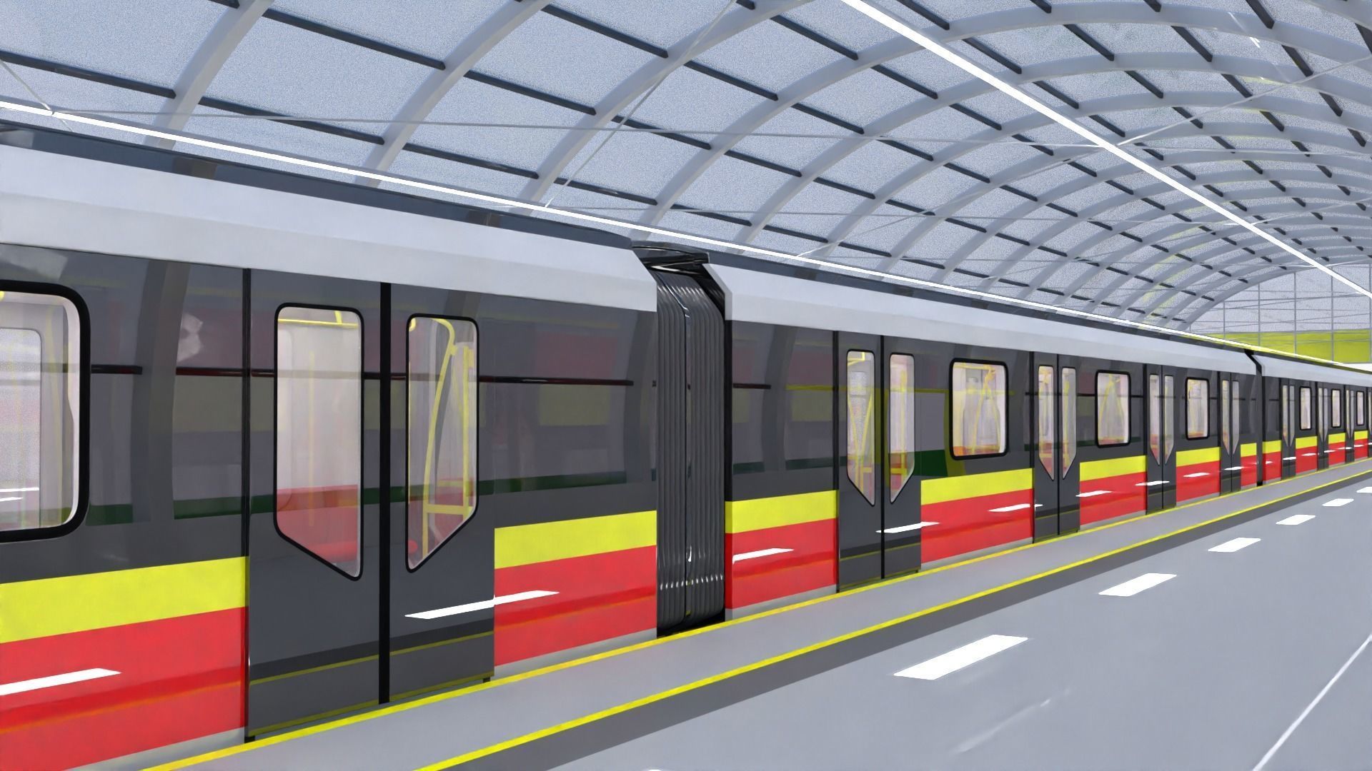 Warsaw metro station II 3D model_14