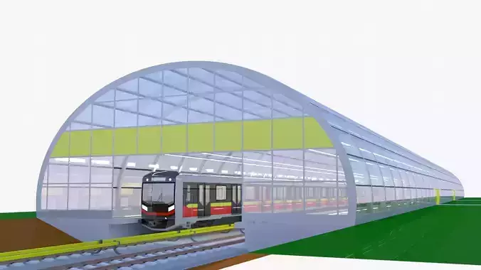 Warsaw metro station II 3D model