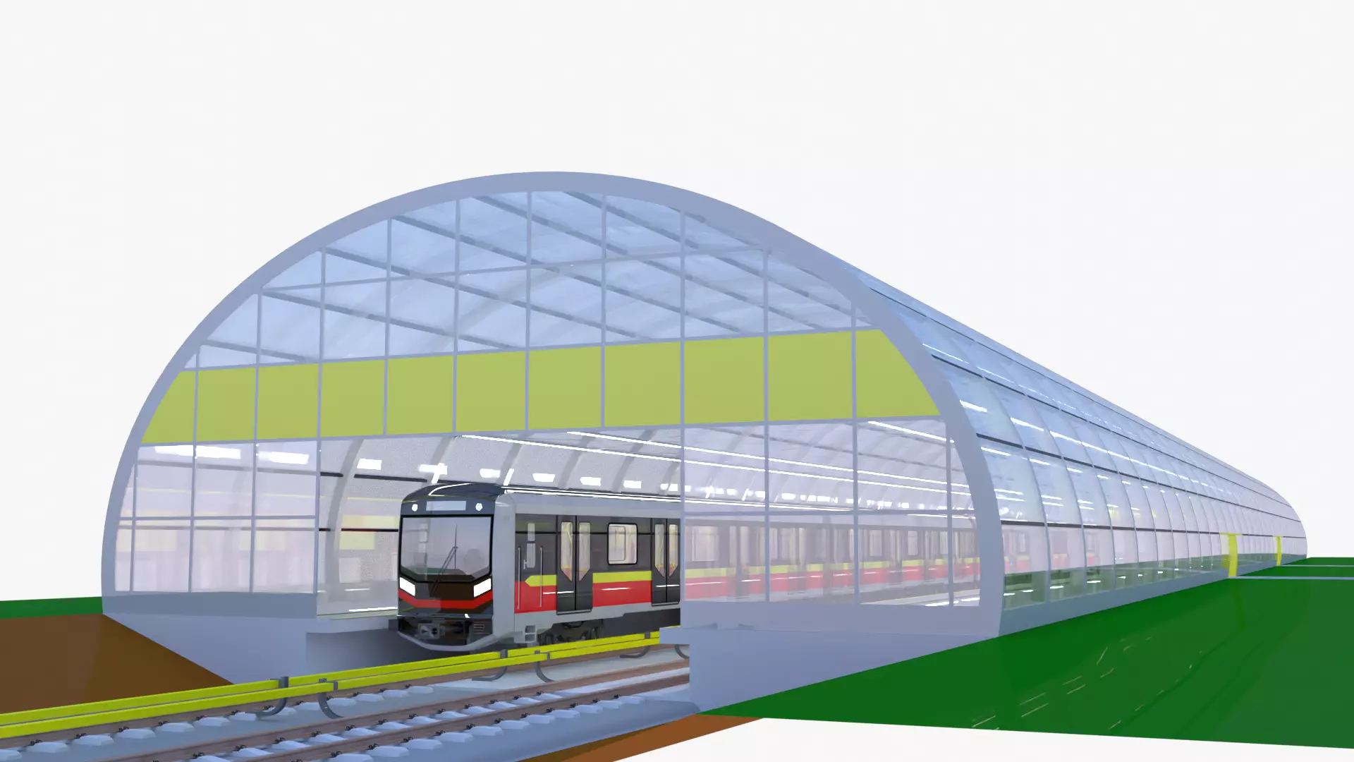 Warsaw metro station II 3D model_0