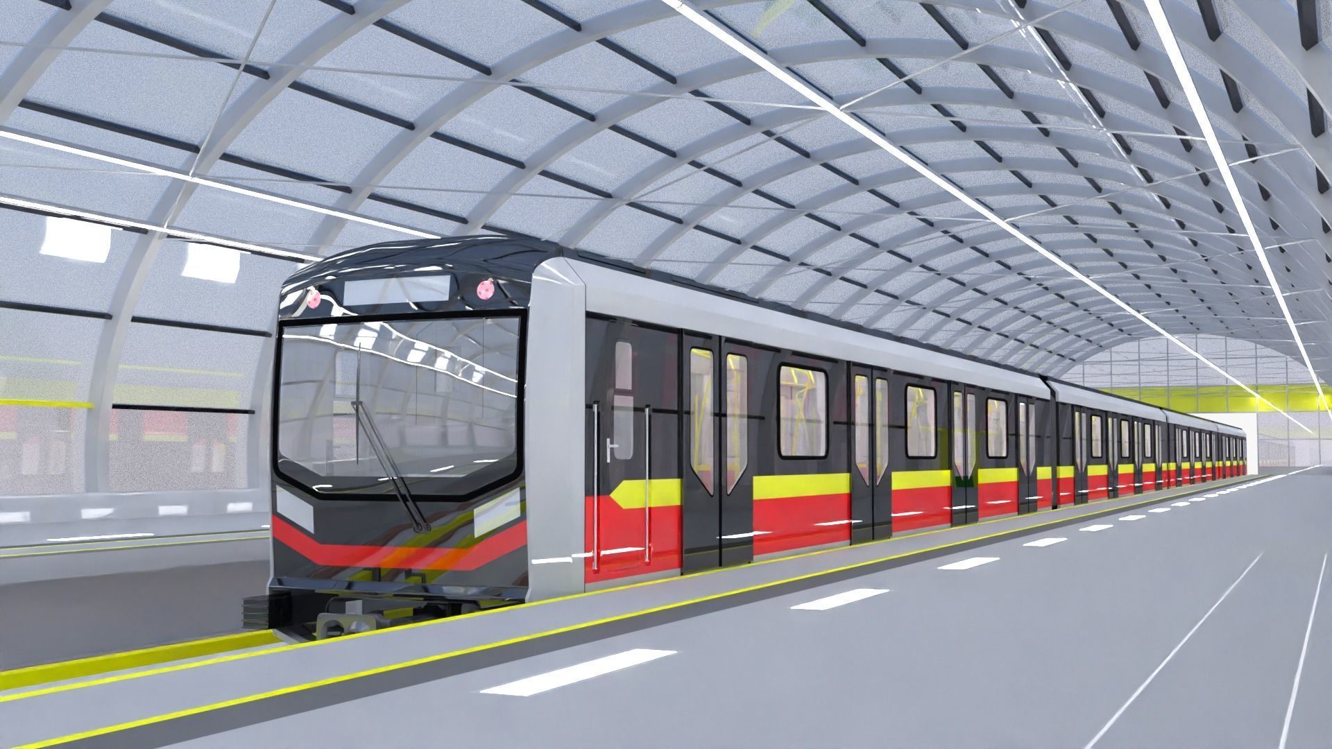 Warsaw metro station II 3D model_12