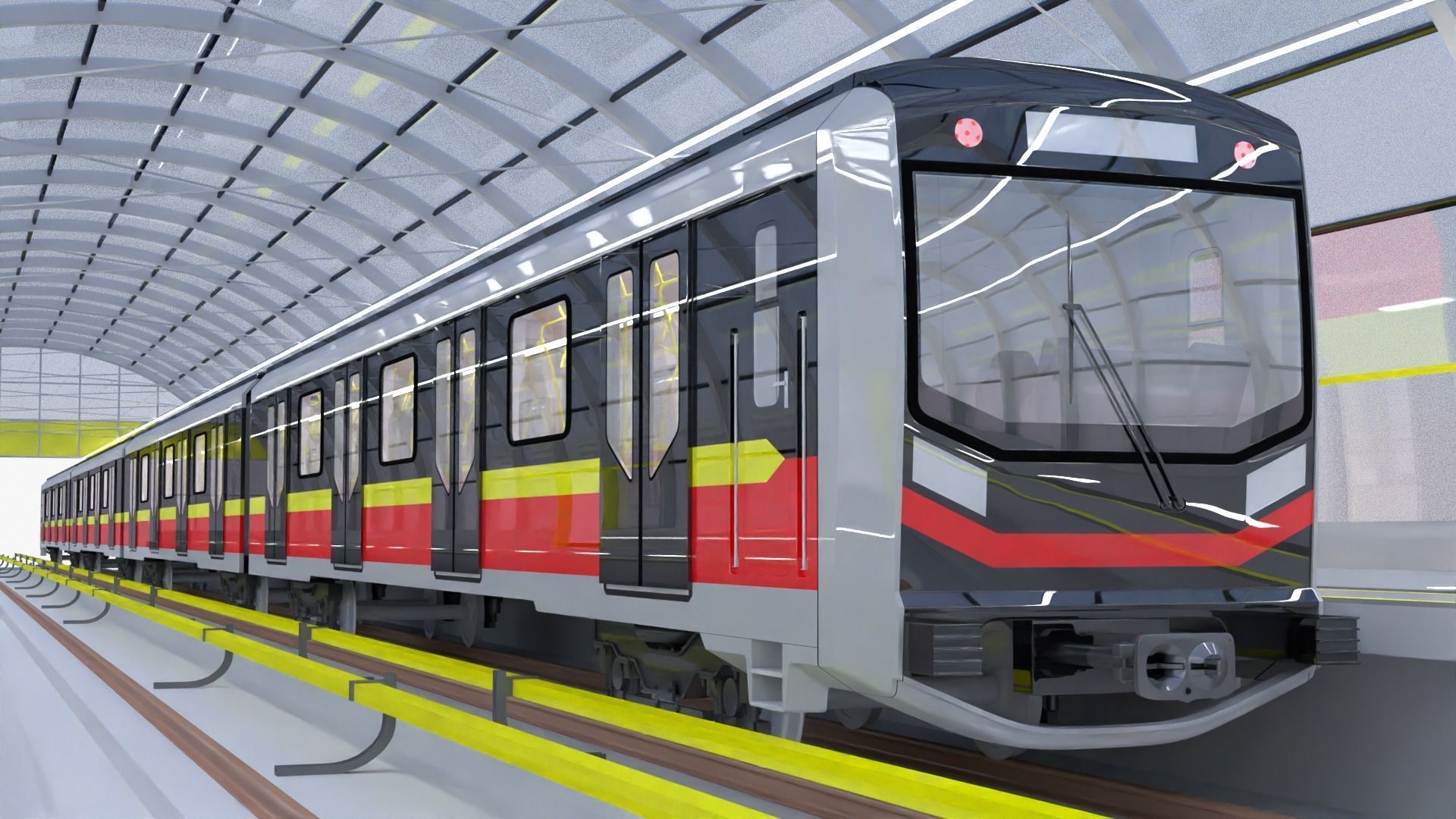 Warsaw metro station II 3D model_2