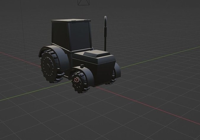 3D LowPoly Tractor Model Free low-poly 3D model