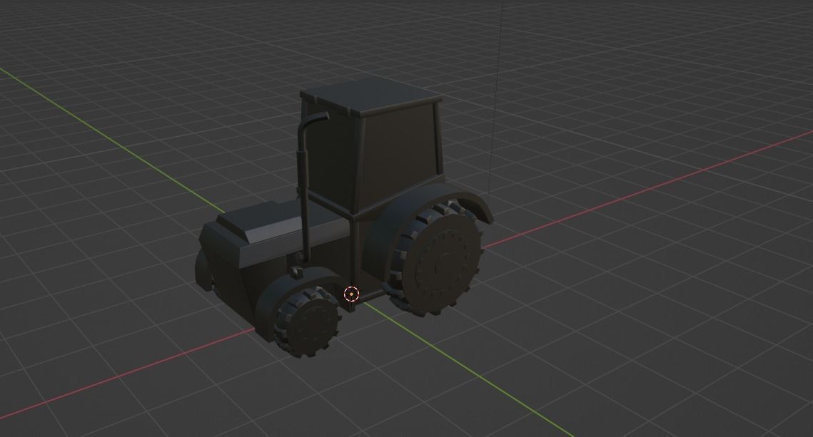 3D LowPoly Tractor Model Free low-poly 3D model_1