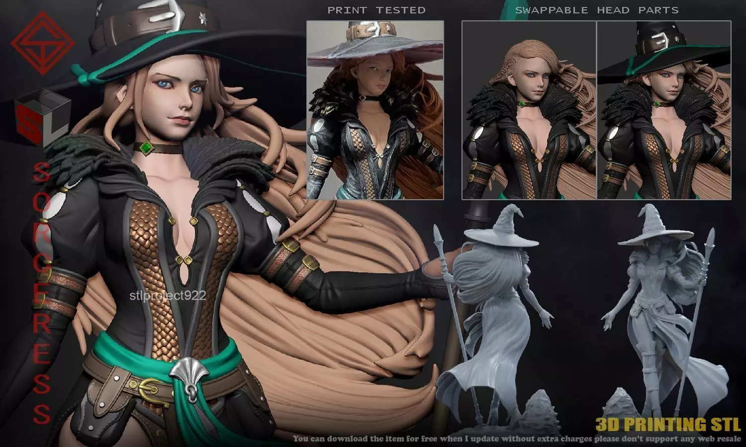 Sorceress 3D print model_0