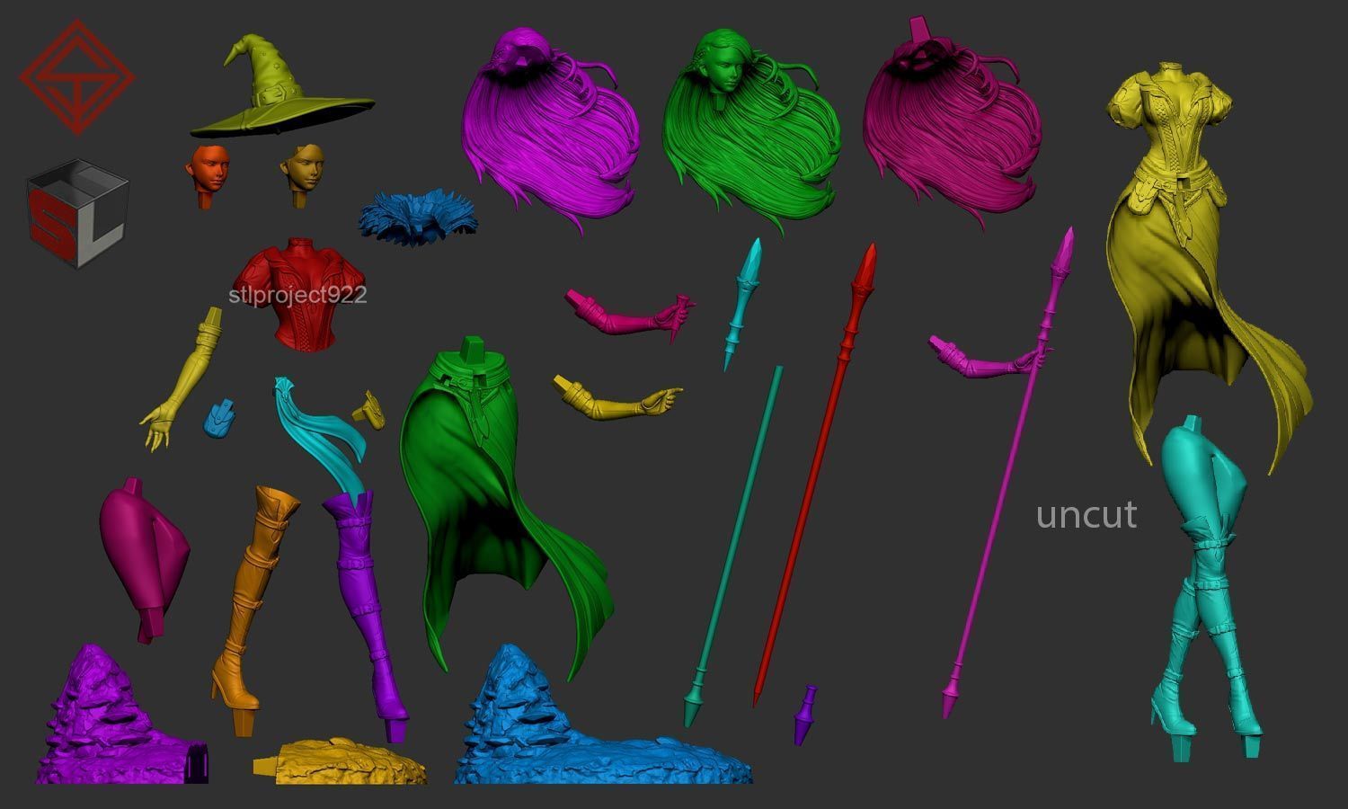 Sorceress 3D print model_3