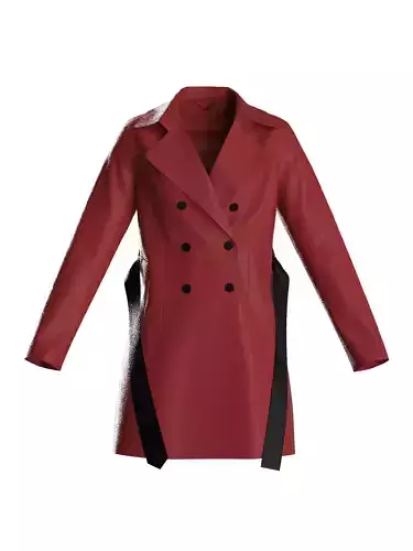 Female raglan leather trench coat