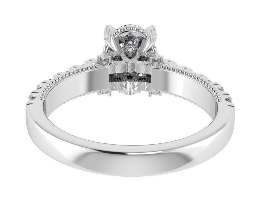 Oval Diamond Basket Setting Ring 0133 3D print model_3