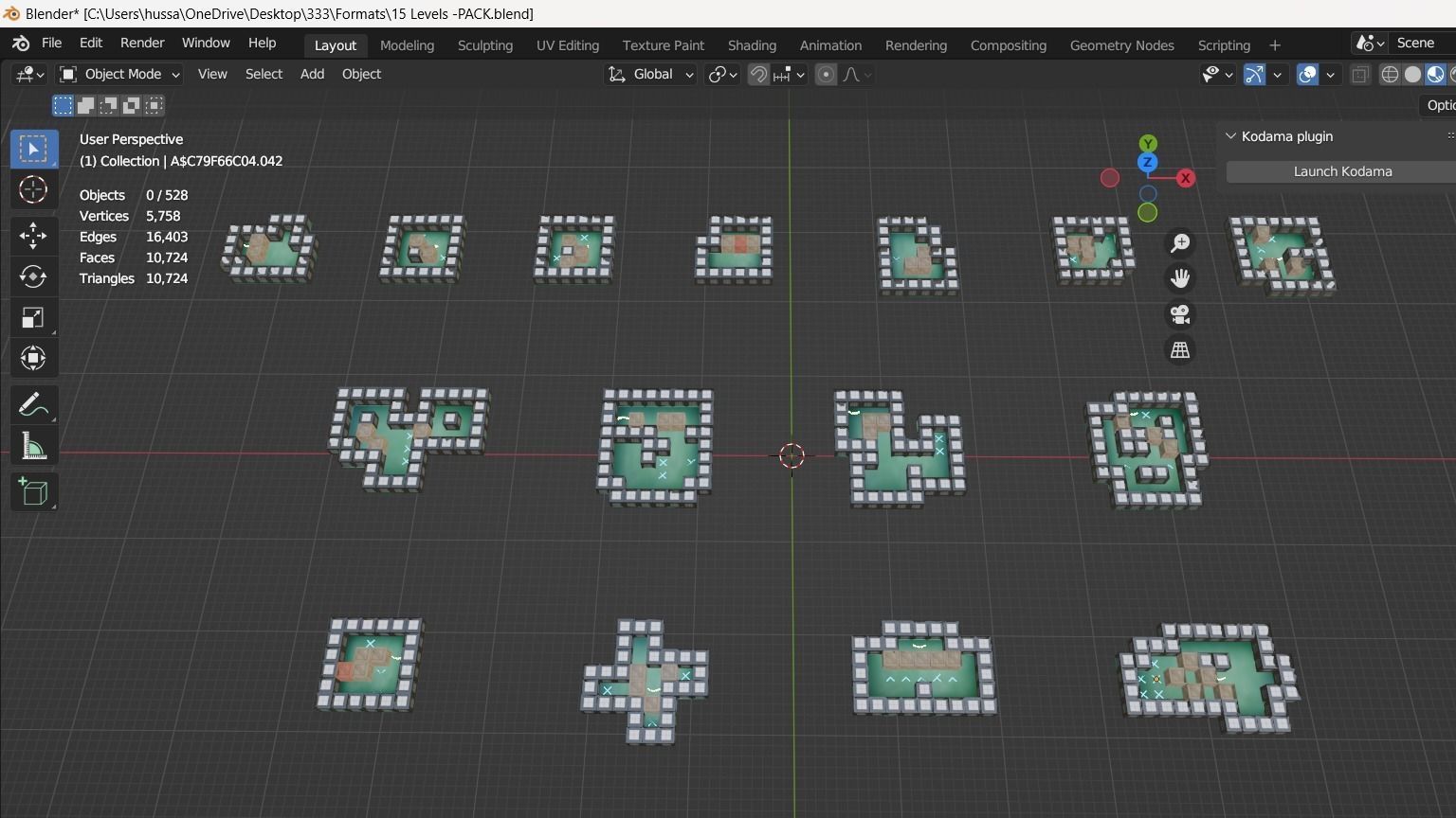 15 Levels Pack Low-poly 3D model_17