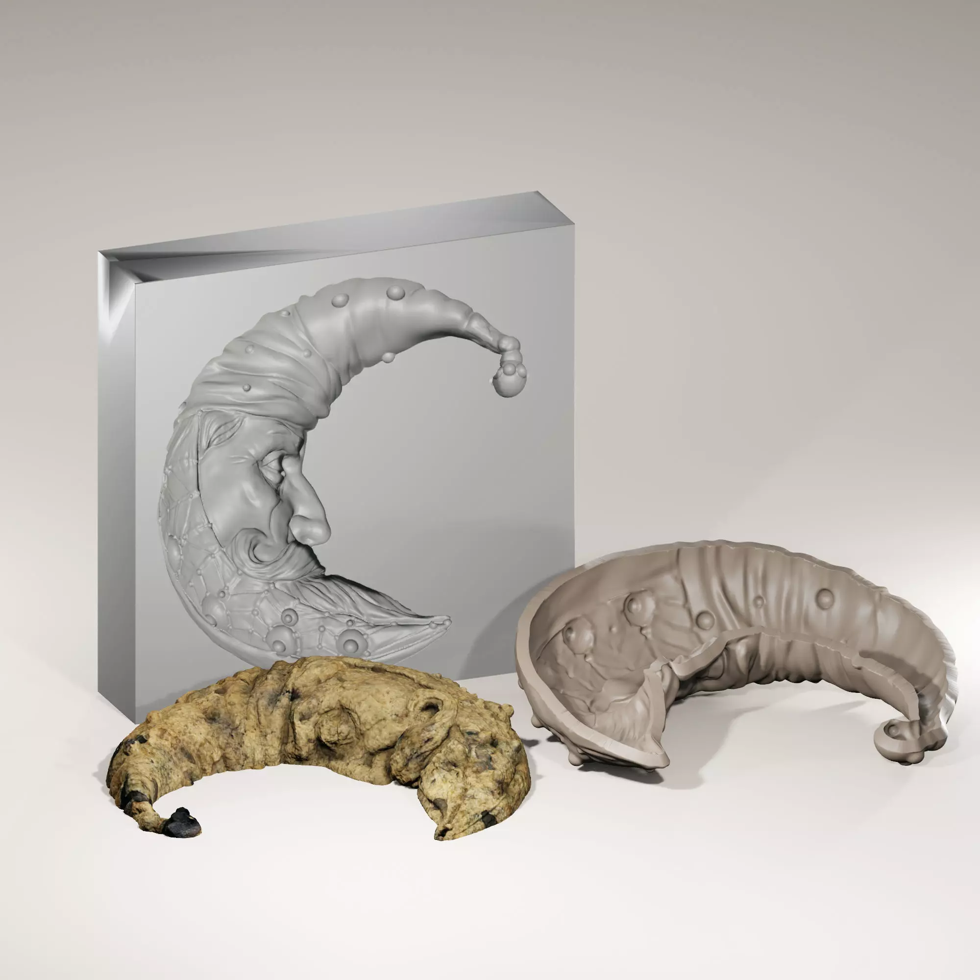 MOON SANTA COOKIE Mold 3D print model_0