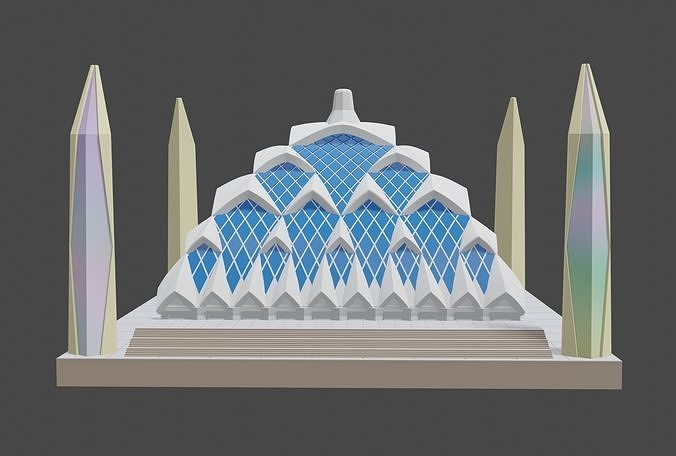 AL JABBAR GRAND MOSQUE MINIATURE SIMPLIFIED 3D print model