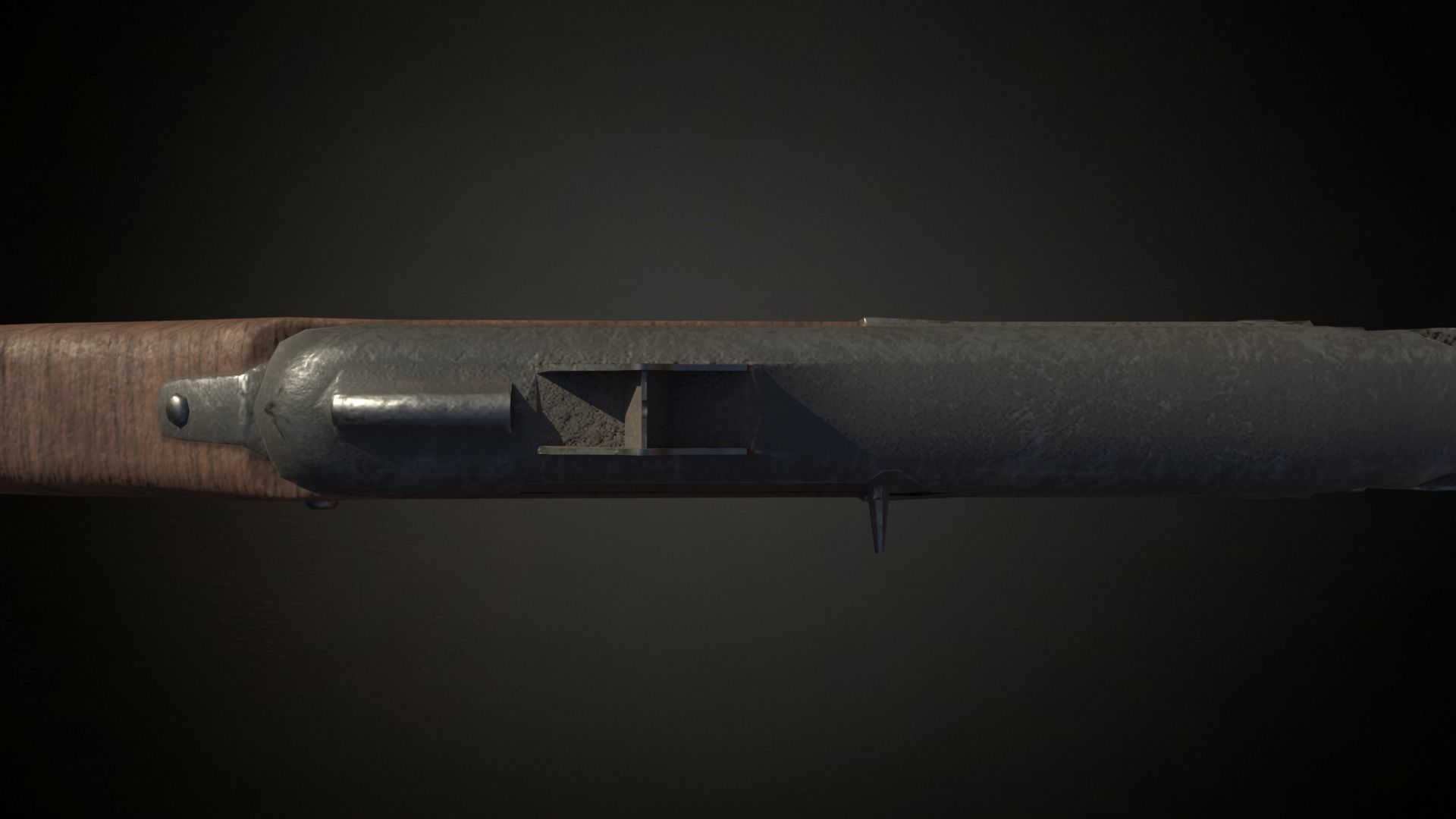 Ppsh-41 stick drum soviet submachinegun Low-poly 3D model_9