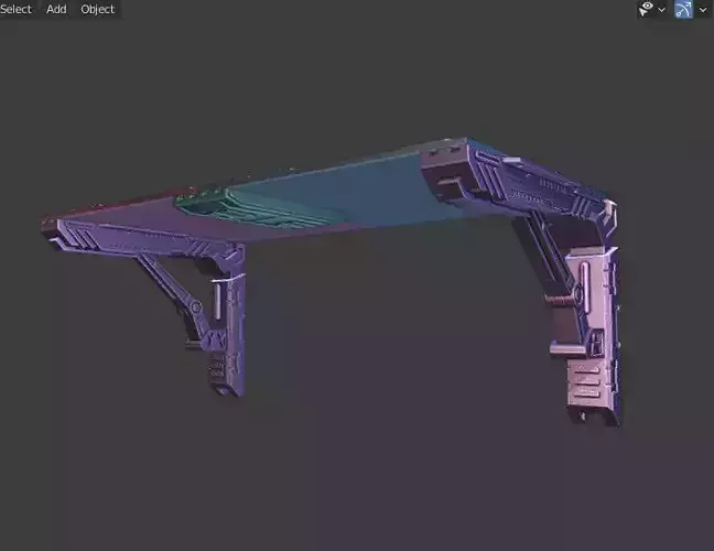 WALL RACK - SHELF - STORAGE WITH FUTURISTIC THEME 3D print model
