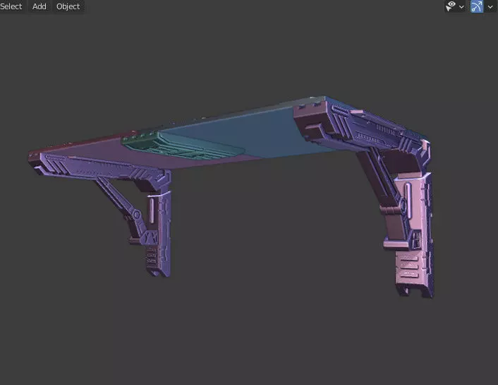 WALL RACK - SHELF - STORAGE WITH FUTURISTIC THEME 3D print model_0