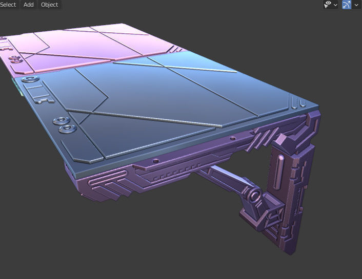 WALL RACK - SHELF - STORAGE WITH FUTURISTIC THEME 3D print model_2