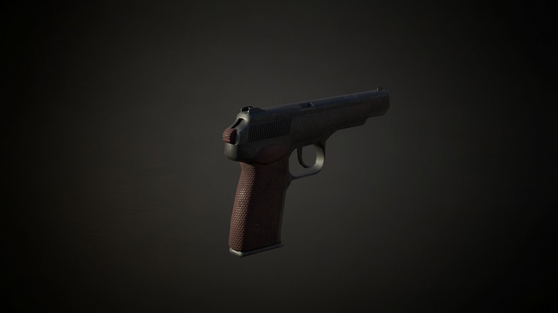 Stechkin APS pistol Low-poly 3D model_3