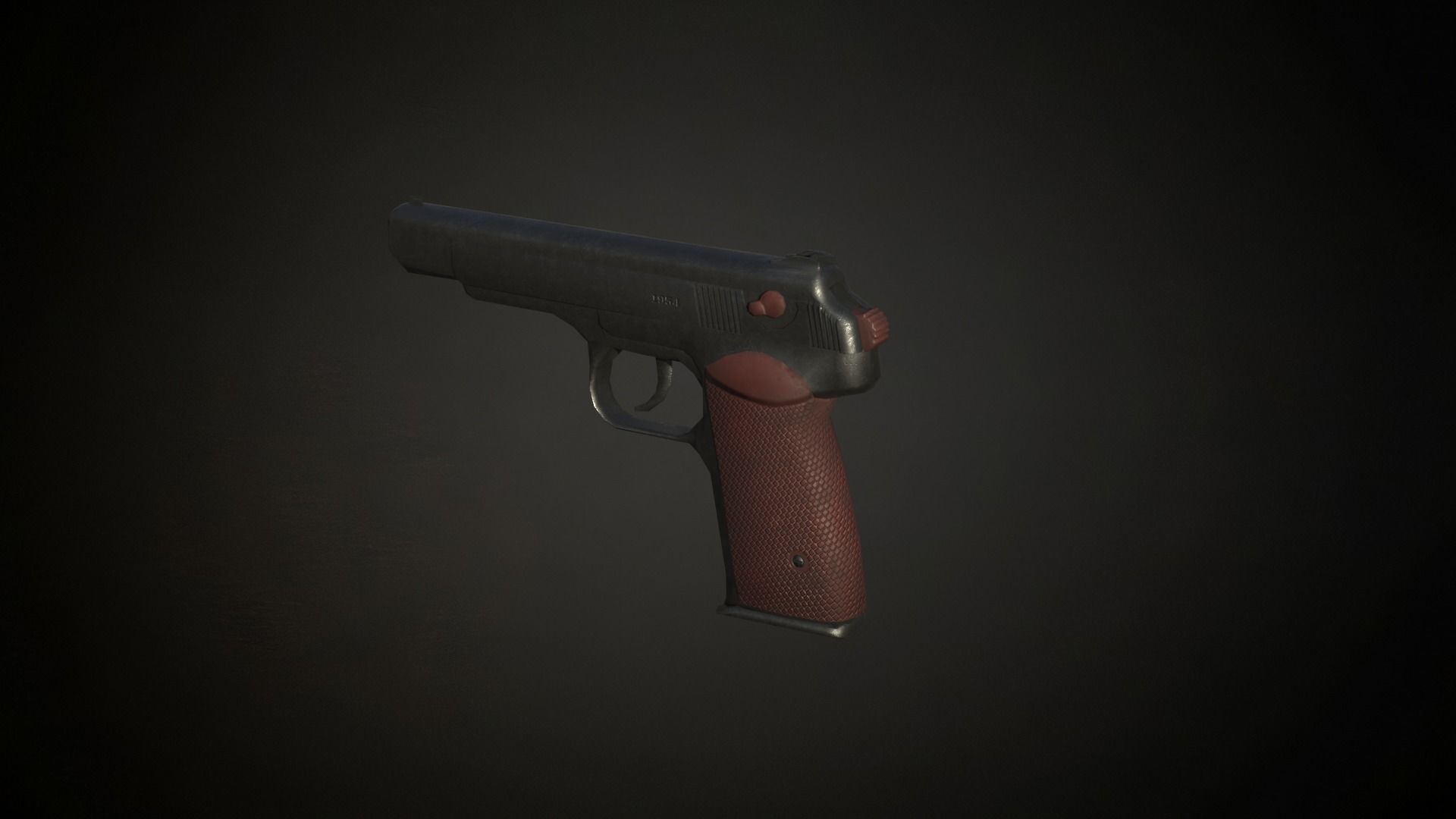 Stechkin APS pistol Low-poly 3D model_8