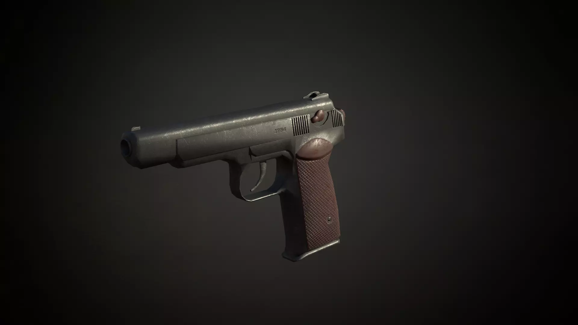 Stechkin APS pistol Low-poly 3D model_0