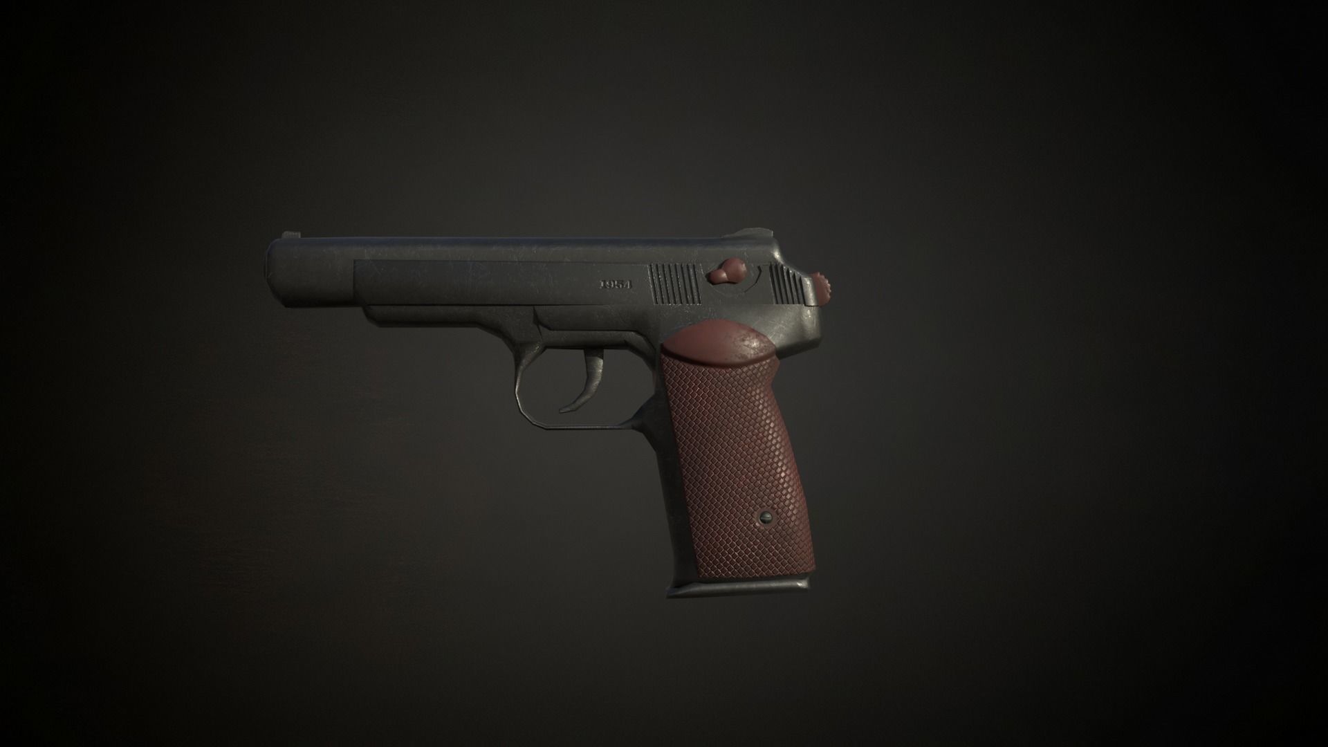 Stechkin APS pistol Low-poly 3D model_2
