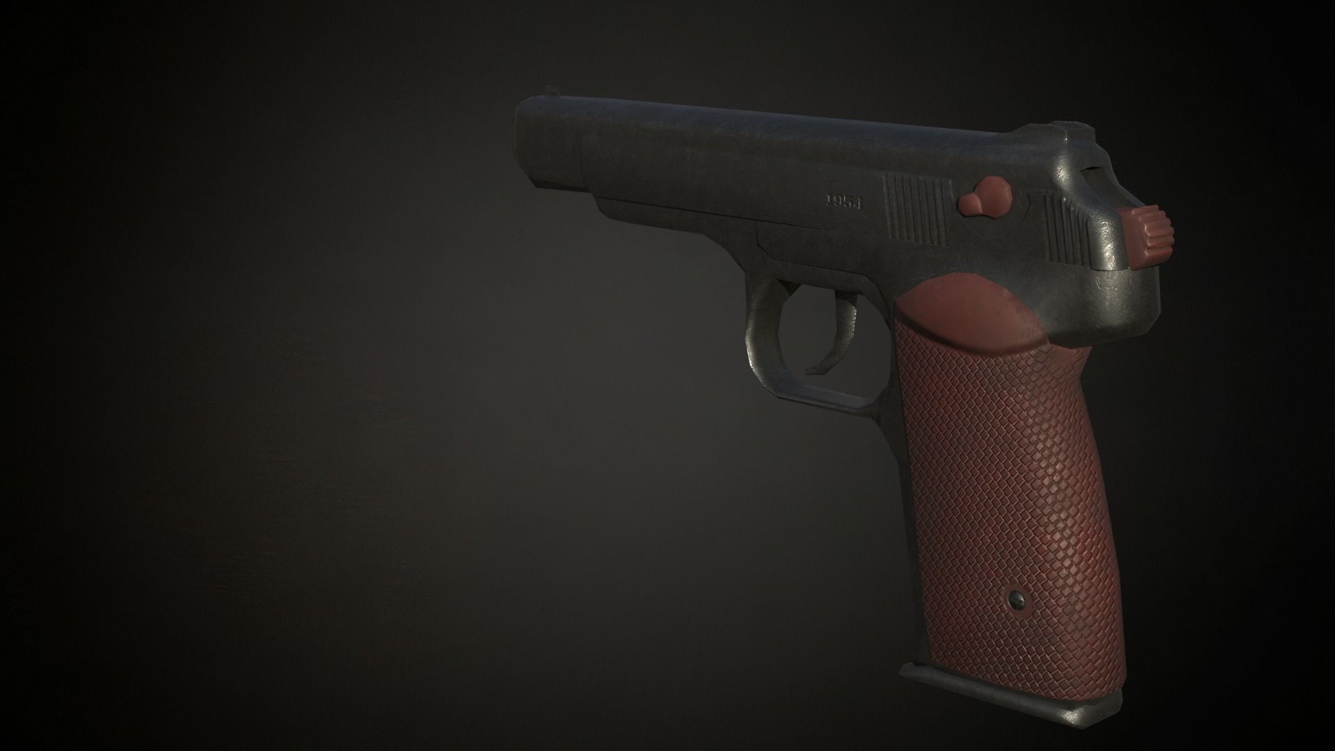 Stechkin APS pistol Low-poly 3D model_1