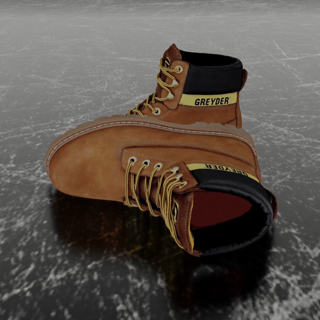 GREYDER - 3D BOOTS - CAMEL Low-poly 3D model_7