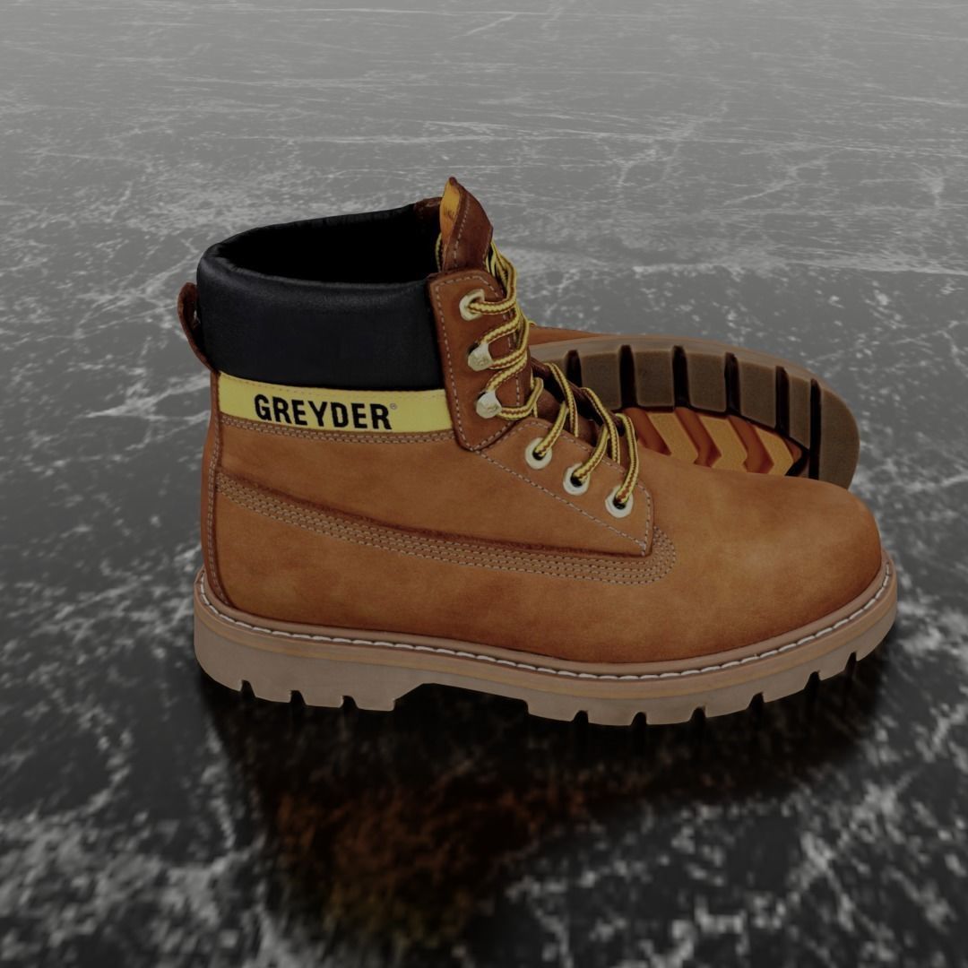 GREYDER - 3D BOOTS - CAMEL Low-poly 3D model_4