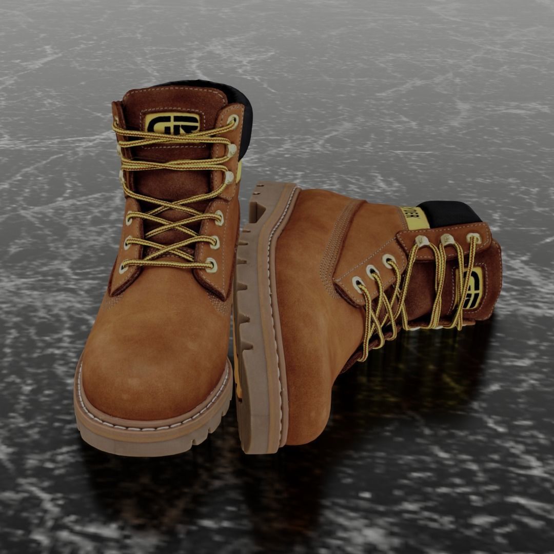 GREYDER - 3D BOOTS - CAMEL Low-poly 3D model_3