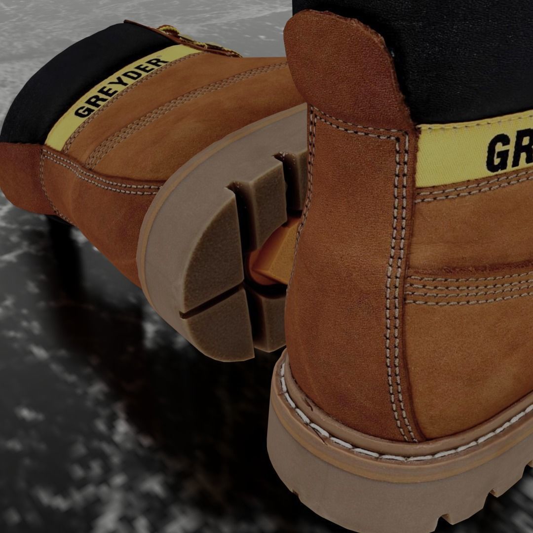 GREYDER - 3D BOOTS - CAMEL Low-poly 3D model_11
