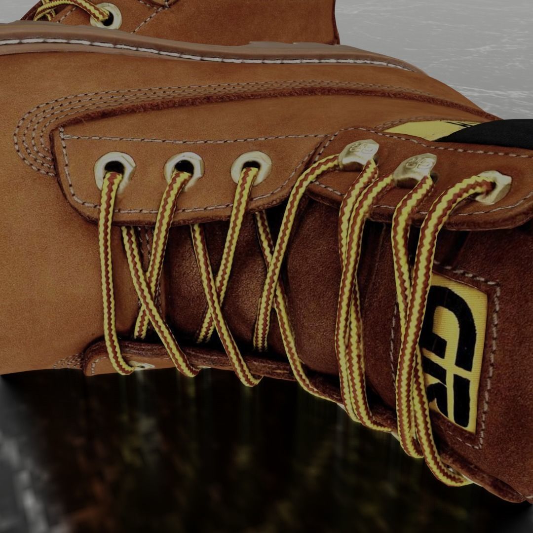 GREYDER - 3D BOOTS - CAMEL Low-poly 3D model_8