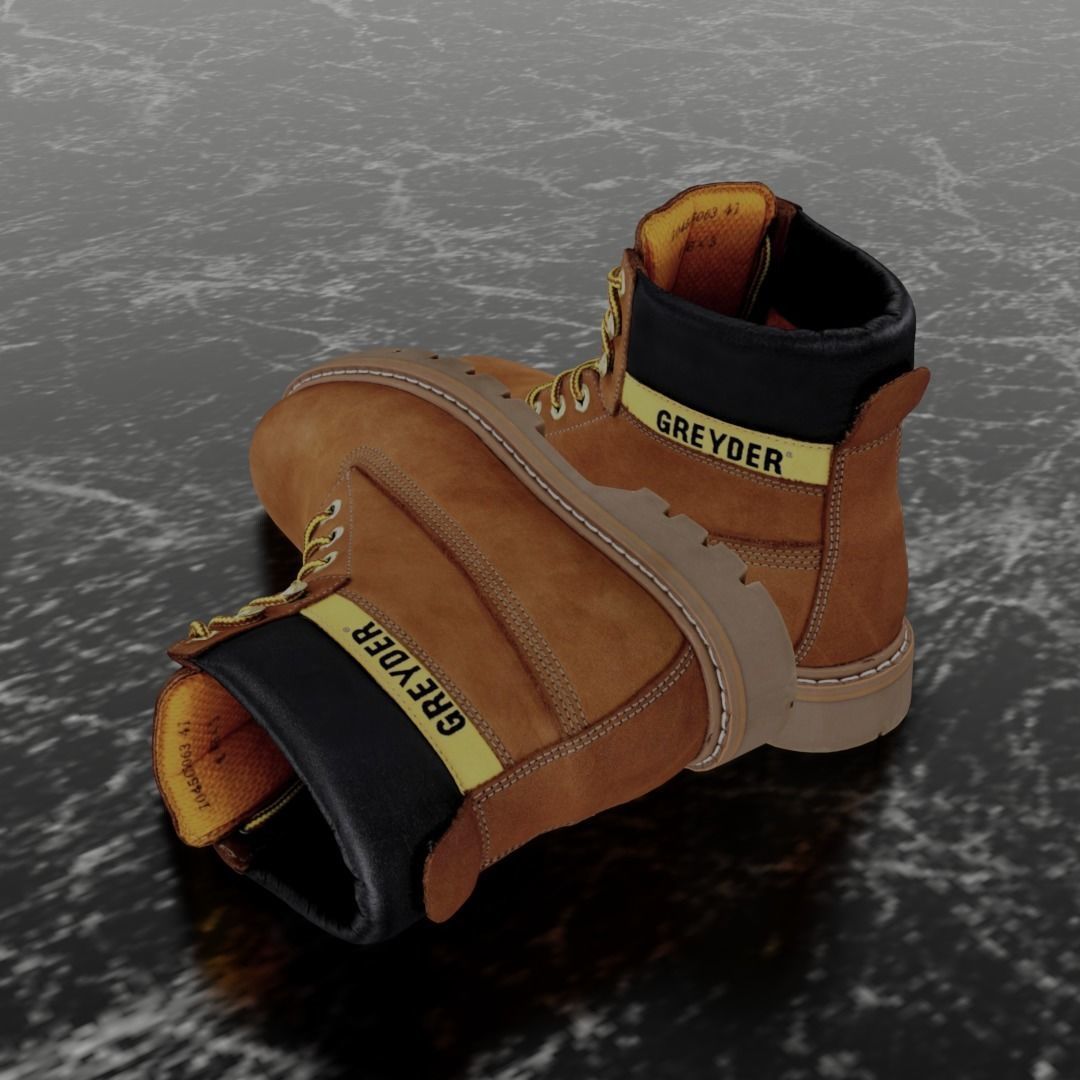GREYDER - 3D BOOTS - CAMEL Low-poly 3D model_6