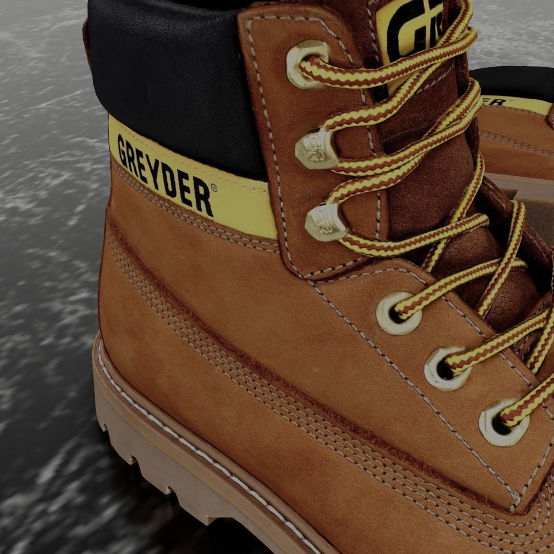 GREYDER - 3D BOOTS - CAMEL Low-poly 3D model_10