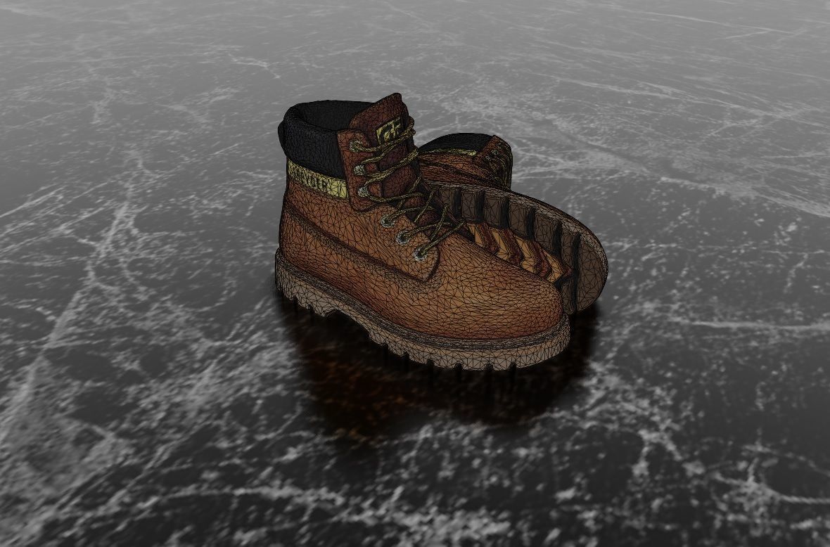 GREYDER - 3D BOOTS - CAMEL Low-poly 3D model_1