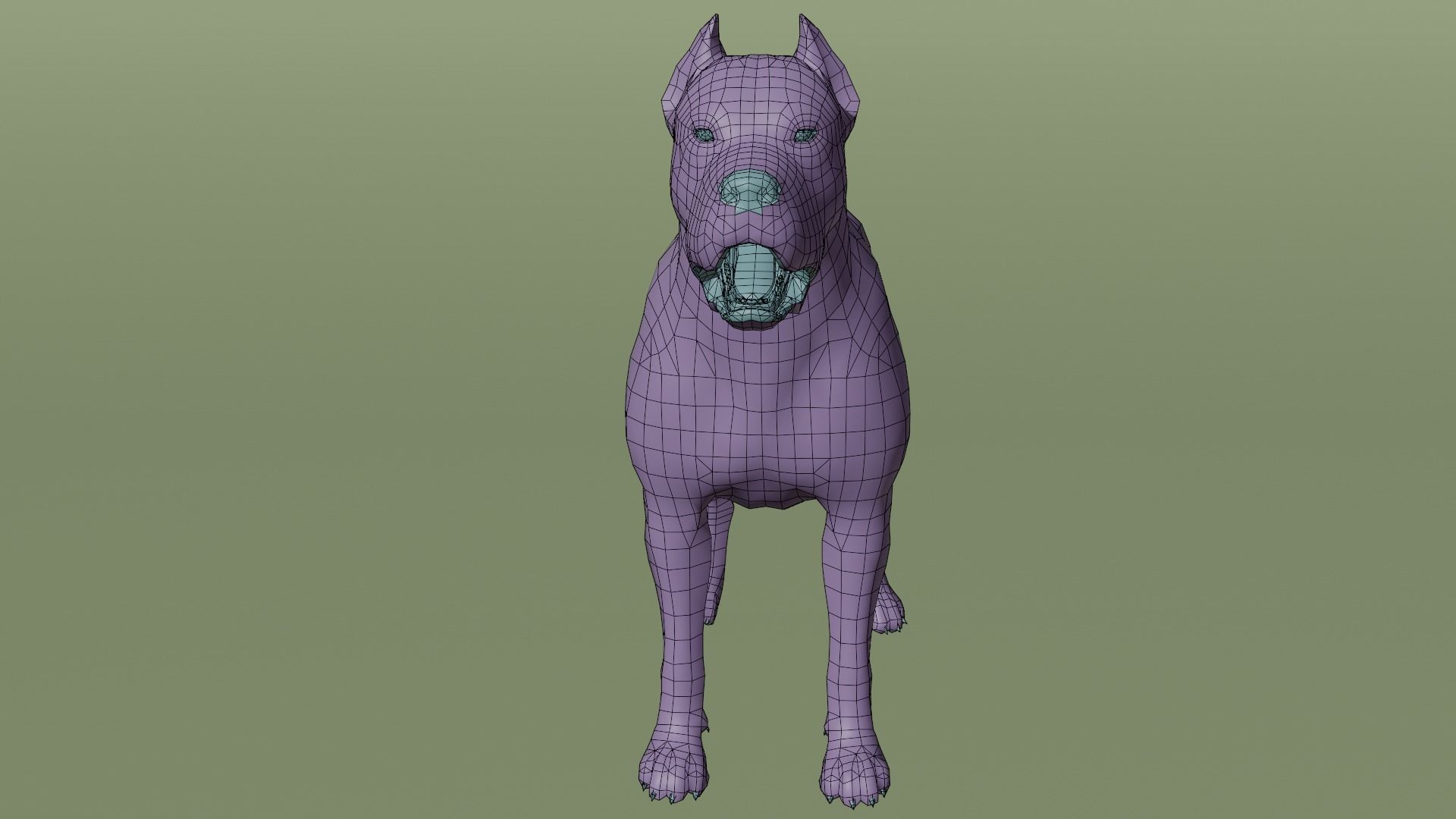 Pitbull Low-poly 3D model_1