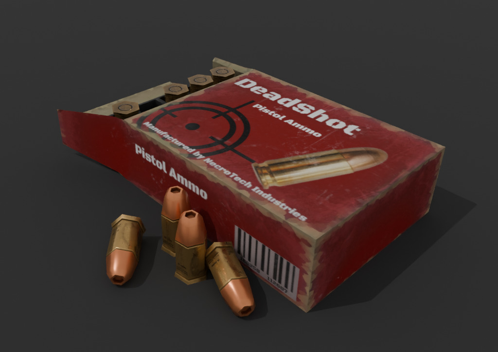 Pistol Ammo Box Game Ready Free low-poly 3D model_4